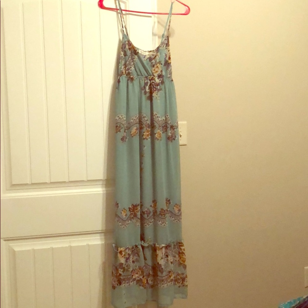 Mint floral maxi